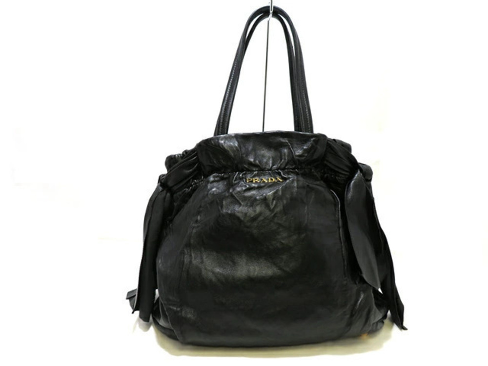 Prada Shoulder Bag Handbag Calfskin Black